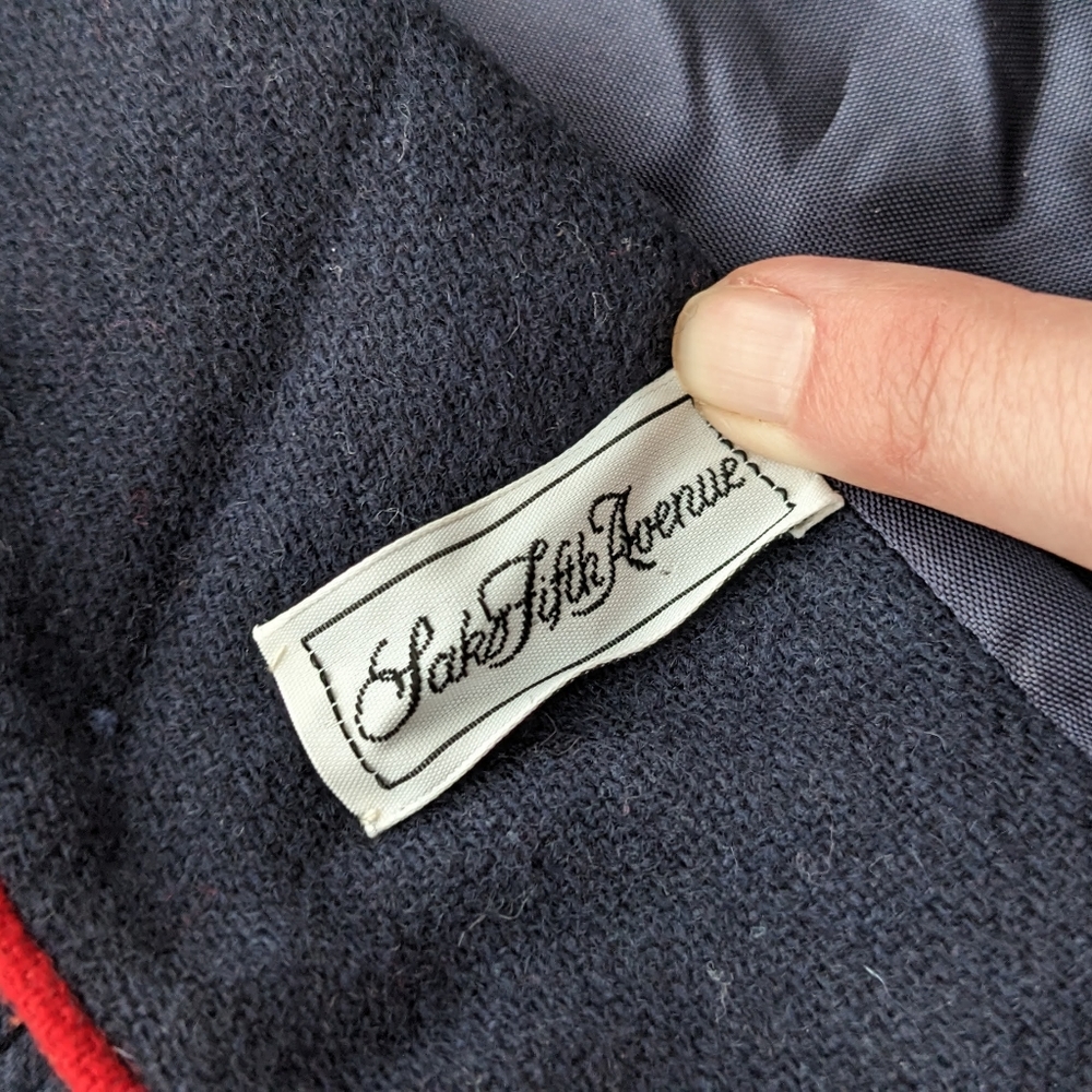 VINTAGE Saks Fifth Avenue Navy and Red Boys Blazer - Picture 5 of 11